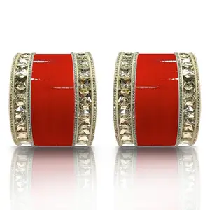 BANGLESKART Bridal Punjabi Chuda Bangle Set for Women's (Set of 1)