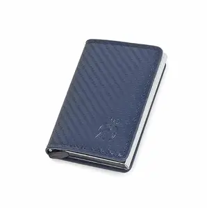 Stealodeal Blue RFID Protector Pu,Aluminum ATM/Credit/Debit 6 Slots 2 Cash Slot Men & Women Card Holder Wallet