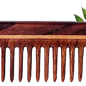 Rufiys Wide Tooth Neem Wooden Comb for Hair Growth Women & Men (Wide Tooth 14 Cm)