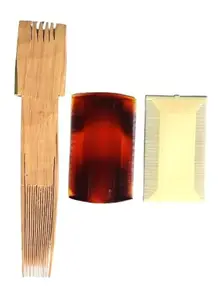 KGR Splash Wooden & Plastic Dust Lice Clean Remove Fine Tooth, Hair Comb & Eeroli