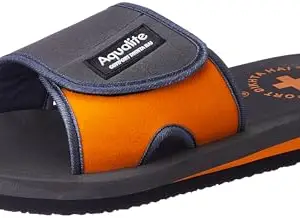 Aqualite Men GV-1001 Slipper, L.Grey/Orange, 8 UK/India