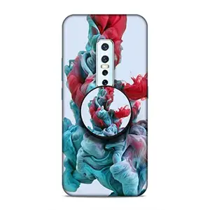 Screaming Ranngers Designer Printed Hard Plastic Matt Finish Mobile Case Back Cover with Mobile Holder for Vivo V17 Pro (Multi Colour/Simple/Paints)