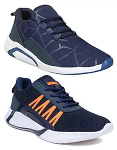 WORLD WEAR FOOTWEAR Multicolor Men's Casual Sports Running Shoes 7 UK (Pack of 2 Pair) (2A)_1244-9312