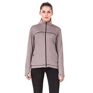 Nivia 2433 Polyester Women Jacket, Small (Light Grey)