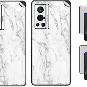 Assault Marble Skin Back Skin Rear Screen Guard with Camera Lens for Vivo X70 Pro Combo (Pack of 4)