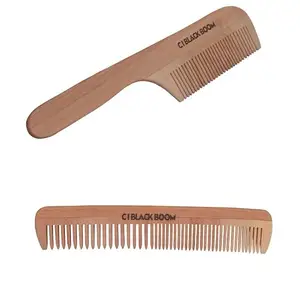 C I Black Boom Neem Wooden Hair Comb Healthy Haircare For Men & Women | Co3 and Co6