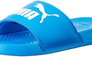 Puma Unisex Popcat Blue Leather Flip-Flops and House Slippers - 4 Kids UK/India (20 EU)