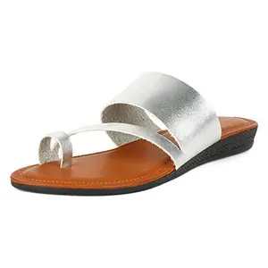 Khadim's Women Silver Casual Slip-On Sandal - UK 3
