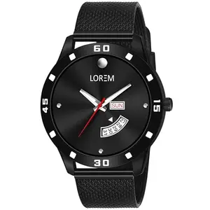 LOREM Premium Black Classic Analog Watch for Men LR73