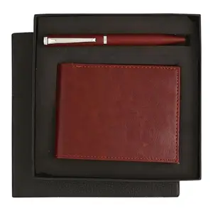 Avighna Pen and Wallet Combo Gifts for Men | Wallet for Men |Gift Sets for Men | Gift for Husband Boyfriend Father - Brown