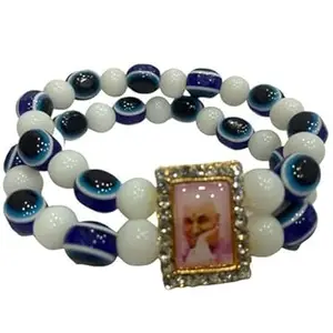 Guru ji Article Guru ji swaroop Bracelet with Evil Eye Double Beaded Premium Multi Swaroop Bracelet
