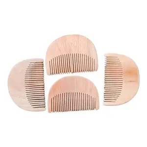 Eco Gree Wood Fine Tooth Hair Comb Anti-Static Hair Care Handmade Gift For Women and Men Random Style (Pack Of 4)