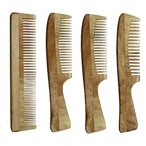 Ginni Innovations Handmade Neemwood Comb Set of 6 (Anti-Fungal, Anti-Bacterial)