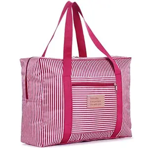 Shelzi Travel Folding Storage Luggage Bag Travelling Hand Bags Lightweight Waterproof Duffle Bag for Women (Pink)