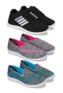 Bersache Sports Running Shoes for Women Combo(MR)-1708-1543-3217 (Multicolor Pack of 3)
