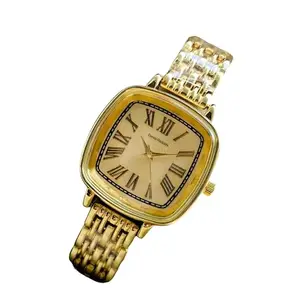NIJAMRUT Women Watches Analog Wrist Watches Watches for Women's & Girls&Miss&Ladies Rose Gold Dial Watch with Stylish Diamond Studded Watches (Gold)