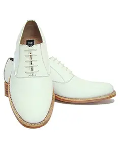 ASM Men's Leather Formals Shoes (13) White