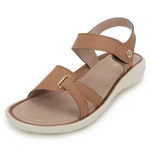 Vendoz Women Stylish Tan Flat Sandals