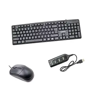 zebion k500 USB Wired Keyboard Plug and Play The Standard Keyboard with Dazzle USB Mouse with Latest Optical Technology and Pronto 101 USB hub