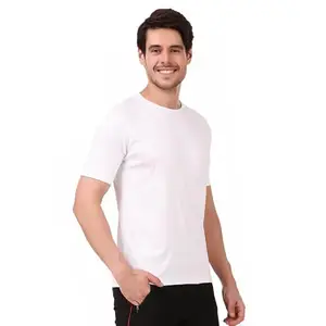 Vector X Self Design Men Round Neck T-Shirt 100% Polyerster White