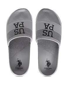 U.S. POLO ASSN. Mens Sliders Shoes, Grey, 7 UK