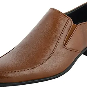 Auserio Men's Tan Leather Formal Shoes - 7 UK/India (41 EU)(SS-227)