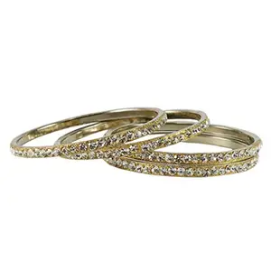 MAYA FASHION Golden Stone Brass Bangle Elegant Extra Large Size Bangle | Perfect Fit for Plus Size banglesTrendy and Comfortable Fit for woman and girls | (Sku-ban1864)