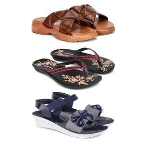 Women's Comfortable Sandal,Casual Lightweight Sandal for Everyday Wear | BTS-(3-COMBO)-1890-O18-1972-5-EURO-36
