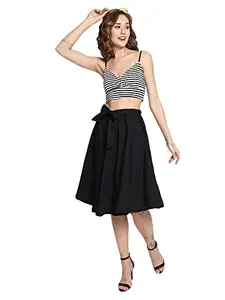 Aniyank Black Flared Skirt for Girls/Women (3XL)