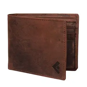 FUSTAAN Men's Hunter Leather Wallet with RFID Protection (Brown)