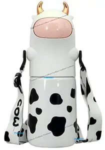 FunBlast Cute Water Bottle for Kids – Cartoon Design Anti-Leak Tritan Water Bottle for Kids, Stylish Water Bottle with Sipper, School Water Bottle for Kids, Girls – 560 ML (Black)