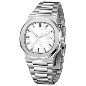 Shocknshop Analogue Stylish Square Dial Date Display Stainless Steel Mens Watch -WCH85