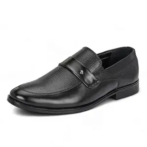GUAVA Leather Mocassin Black Slip-On Semi Formal Shoes for Men Size 8