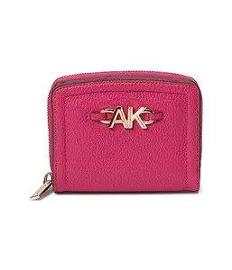 Anne Klein AK Small Curved Wallet w/Chunky AK Hibiscus Pink One Size, Hibiscus Pink, One Size, Ak Small Curved Wallet W/Chunky Ak