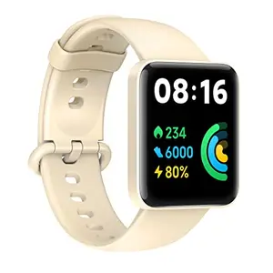 Redmi Redmi Watch 2 Lite - 3.94 cm Large HD Edge Display, Multi-System Standalone GPS, Continuous SpO2, Stress & Sleep Monitoring, 24x7 HR, 5ATM, 120+ Watch Faces, 100+ Sports Modes, Women’s Health, Ivory