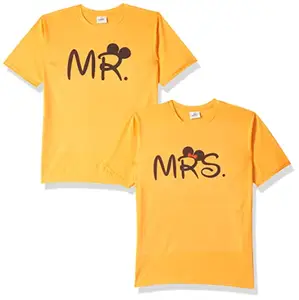 LIMIT Fashion Store Plain Regular fit T-Shirt (YL375ah_Yellow Men-M/Women-XXL)