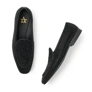 Arrow Hemp Men Black Formal Slip On Shoe (UK10)(US11)(2FA24265Z01)