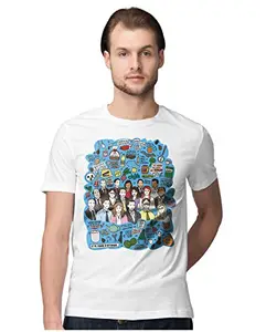 Men's & Women's Regular Fit T-Shirt Just Be Happy - Smile 100% Cotton Unise T-Shirt White|Female3XL(TOCOLL-White-XXXL-MENRLW,)