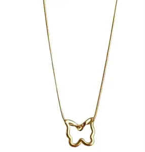 18K Gold Plated Butterfly Pendant Necklace for Women | Dainty Minimalist Chain | Waterproof Anti-Tarnish Jewelry | Fashion Gift for Her | Everyday Wear Accessory