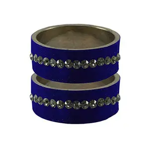 Vidhya Kangan Blue Stone Stud Brass Bangle (ban11622-2.9)