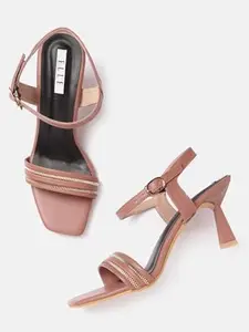 ELLE Women Sandal,Peach,UK-8