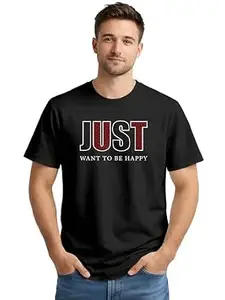 ENCIGER Men’s Cotton Printed T-Shirt | Graphic Casual Tee Round Neck Half Sleeve | Stylish Regular Fit