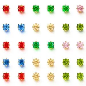 Korean Multicolor Stud Earrings (Pack of 12) – Stylish Combo for Women & Girls, Lightweight & Skin-Friendly