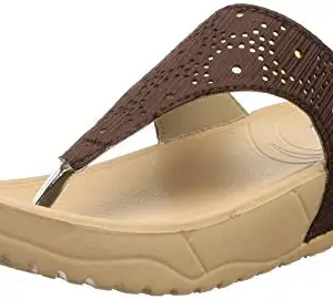 Aqualite Soft and Lightweight Brown Beige Women Slippers