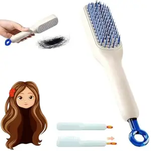 Prostuff.in® Self Cleaning Hair Brush Comb For Women And Men, Massage Comb With Retractable Bristles One-Pull Clean Anti Static Hair Brush Hair Styling Tools For All Hair Types Multicolor 1 Pcs