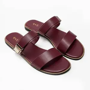 nur Women's Vine Charm Elegant Comfortable Double Strap Slipper/Flat for Women & Girl (Size-38)