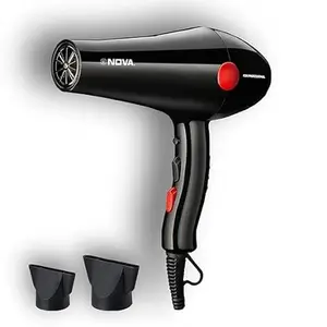 V5 HUB| | Nova-1800W HAIR DRYER FOR WOMEN & MENS 6130 Hair Dryer WITH FULL SPEED AIR (1800 W, Black/Red)