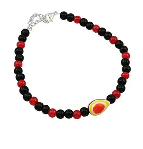 High Trendz Designer Black Beads Turkish Evil Eye Anklet for Women and Girls (Black & Red Evil Eye)
