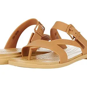 Crocs Women Tulum Toe Post Flip Flop Dark Gold W 4 206108-277