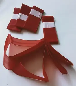 Nylon Hair Ribbon for School Styling Accessories Hair 2 Side Ribbon 5 set (Red Colour)